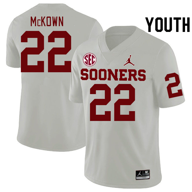 Youth #22 Chapman McKown Oklahoma Sooners 2024 SEC Conference College Football Jerseys-White